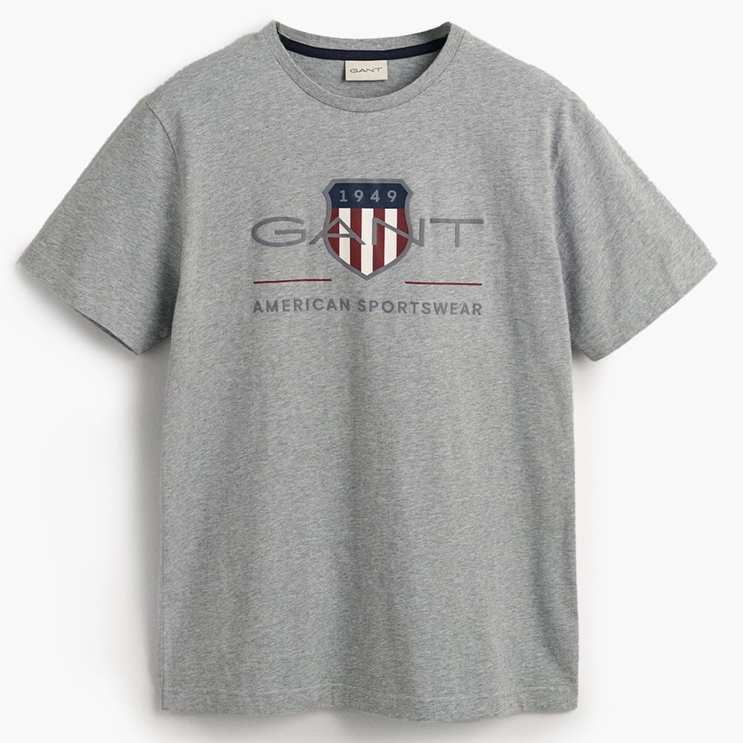 Men T-Shirts Reg.Shield Grey Cotton GANT