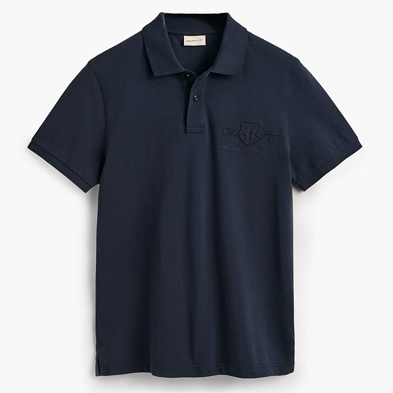 Men T-Shirts Reg.Tonal DarkBlue Cotton GANT