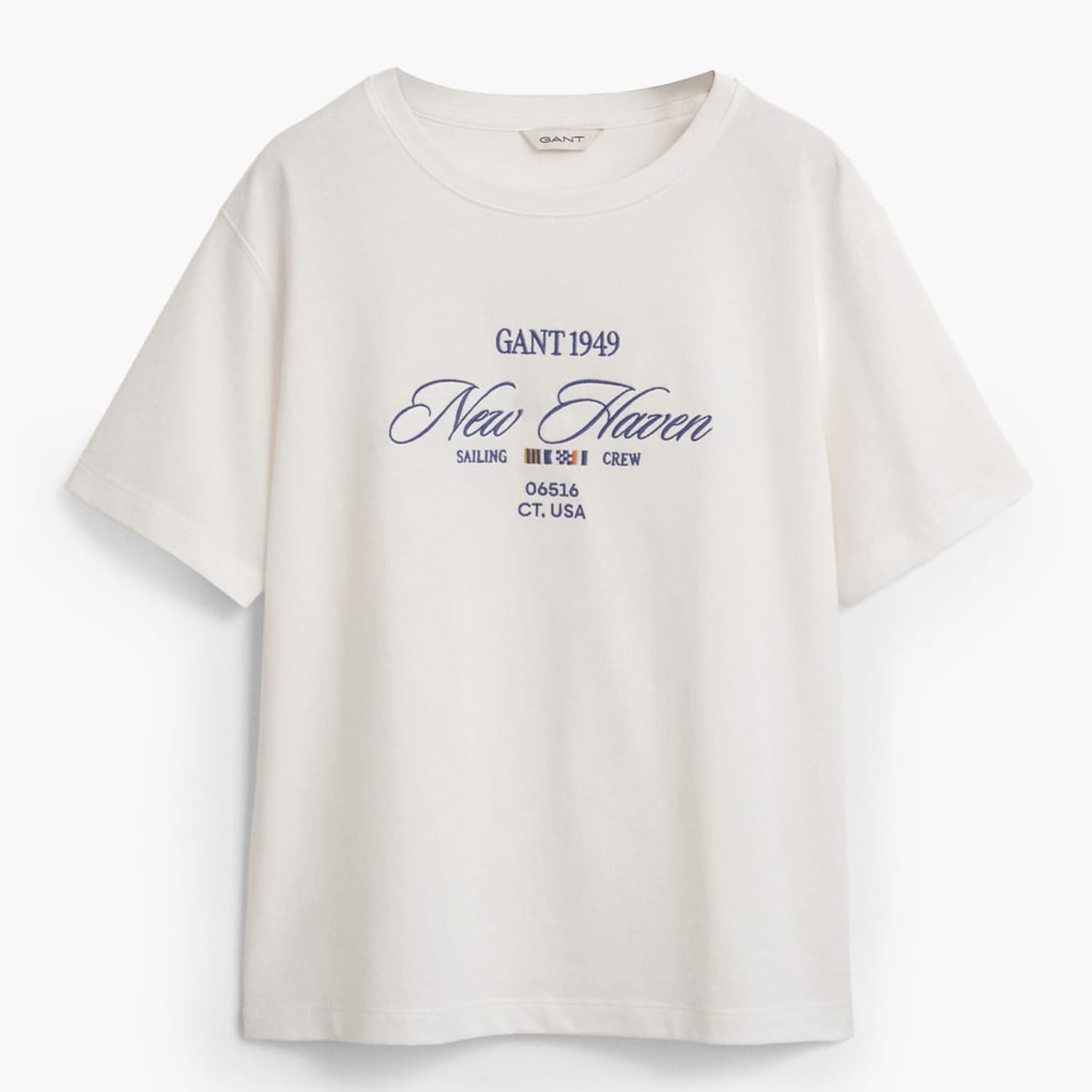Women T-Shirts - Tops Sailing.Crew White Cotton GANT