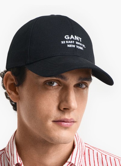 Ανδρικά Καπέλα Shield.Cap Μαύρο Βαμβάκι GANT