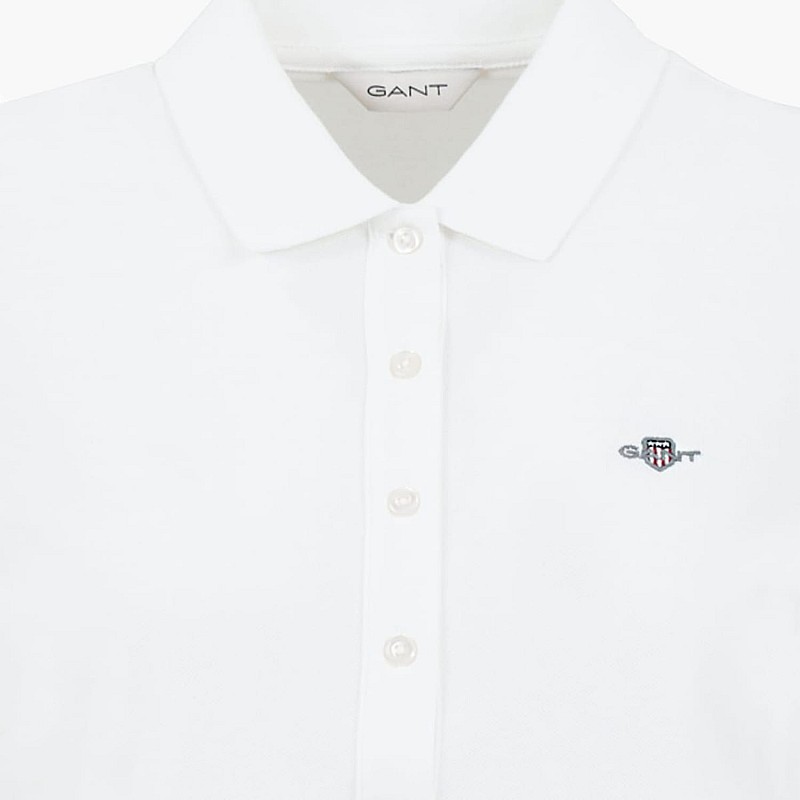Women T-Shirts - Tops Shield.Pique White Cotton GANT