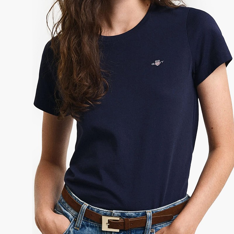 Women T-Shirts - Tops Shield.Rs DarkBlue Cotton GANT