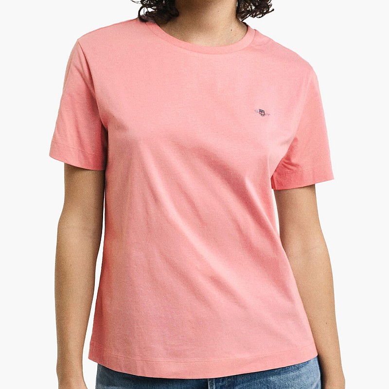 Women T-Shirts - Tops Shield.Rs Pink Cotton GANT