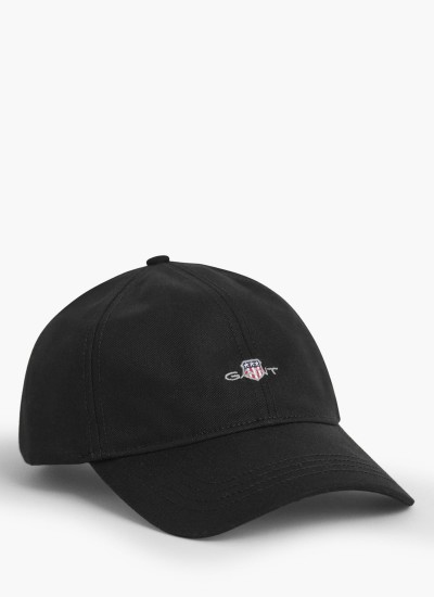Ανδρικά Καπέλα Shield.Cap Σκούρο Μπλε Βαμβάκι GANT