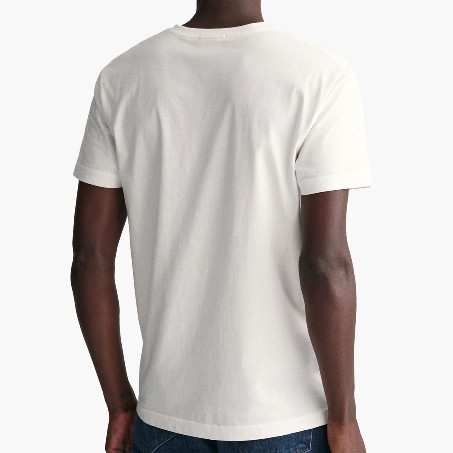 Men T-Shirts Shield.V White Cotton GANT Men T-Shirts Shield.V White Cotton GANT