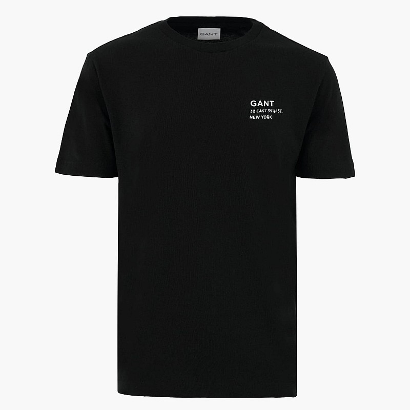 Men T-Shirts Small.Graphic Black Cotton GANT