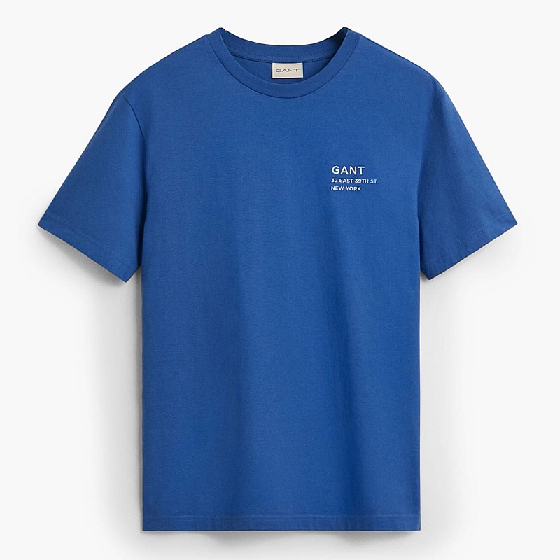 Men T-Shirts Small.Graphic Blue Cotton GANT