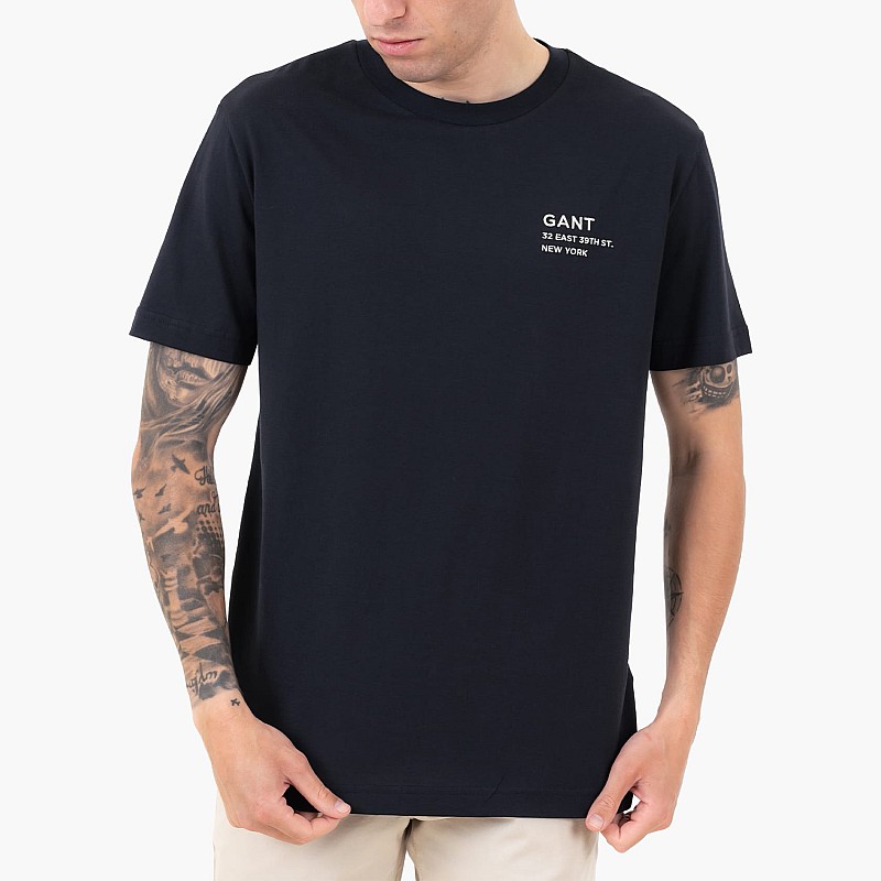 Men T-Shirts Small.Graphic DarkBlue Cotton GANT