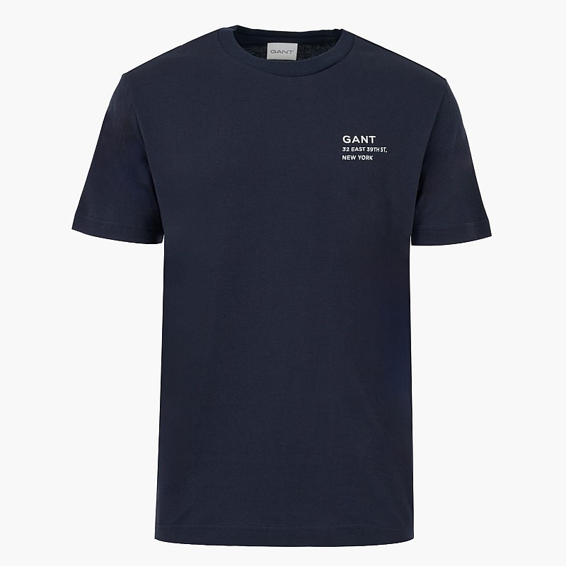 Men T-Shirts Small.Graphic DarkBlue Cotton GANT