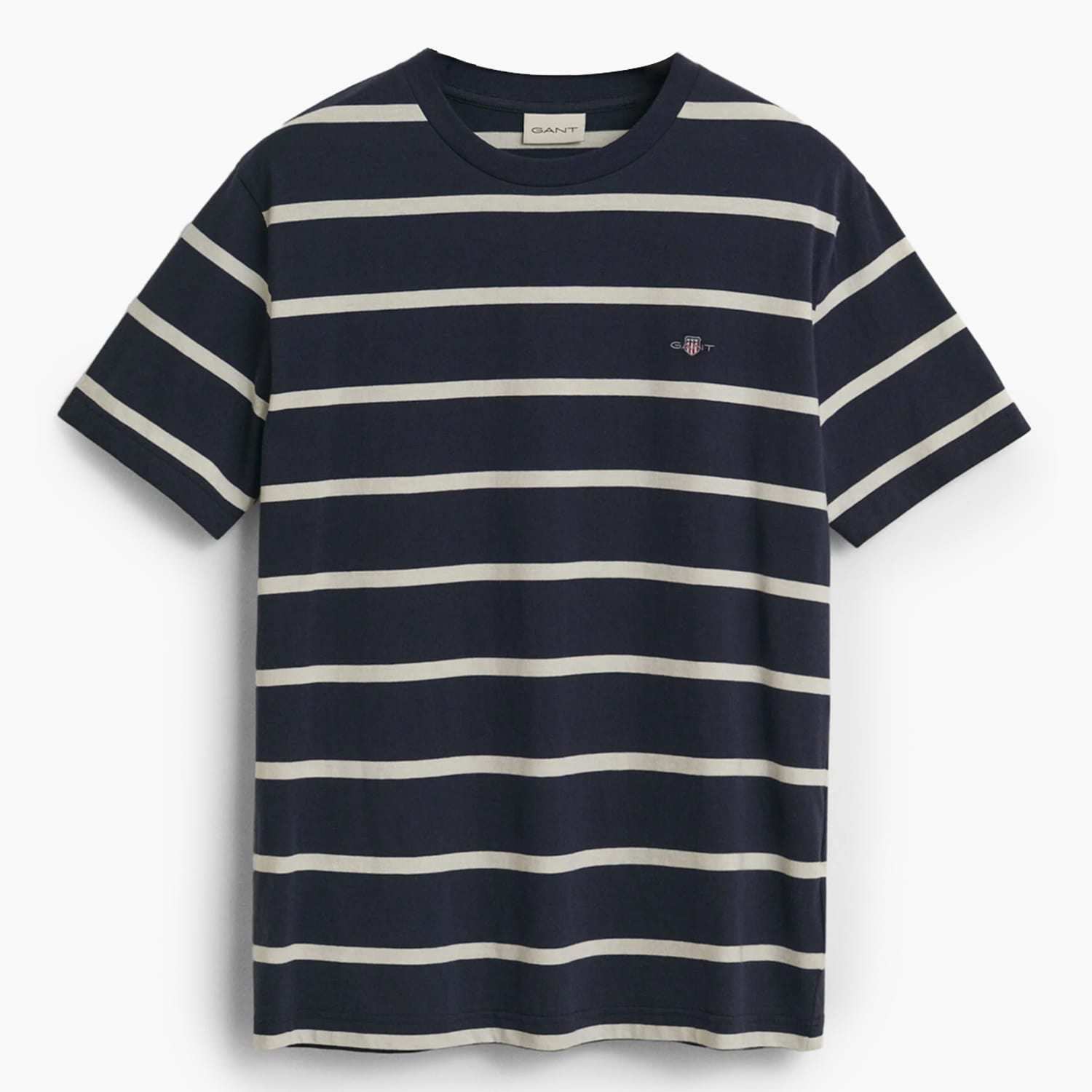 Ανδρικές Μπλούζες Striped.Ss Σκούρο Μπλε Βαμβάκι GANT