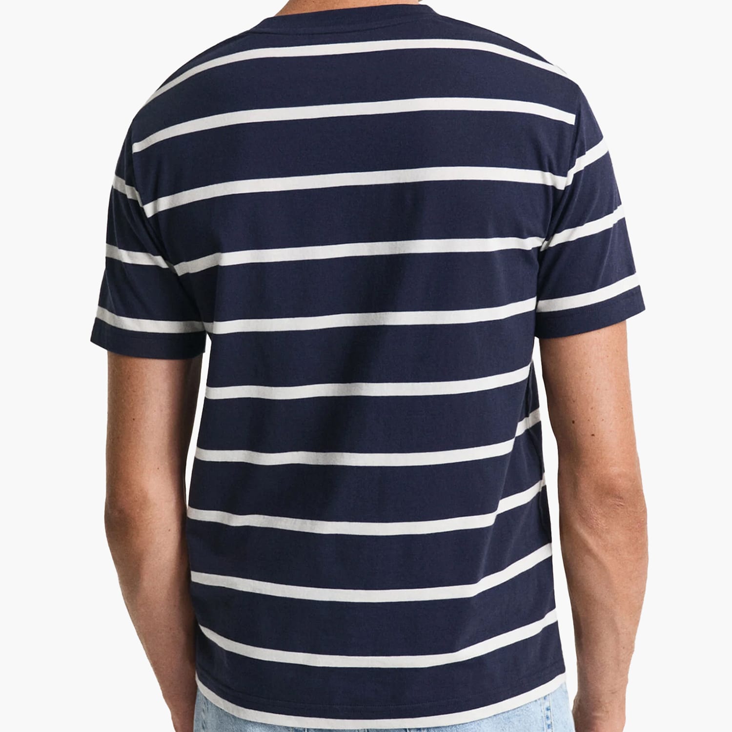 Ανδρικές Μπλούζες Striped.Ss Σκούρο Μπλε Βαμβάκι GANT Ανδρικές Μπλούζες Striped.Ss Σκούρο Μπλε Βαμβάκι GANT