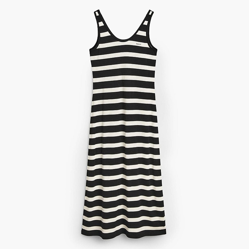 Women Dresses - Bodysuits Striped.Tank.Dress Black Lyocell Fabric GANT