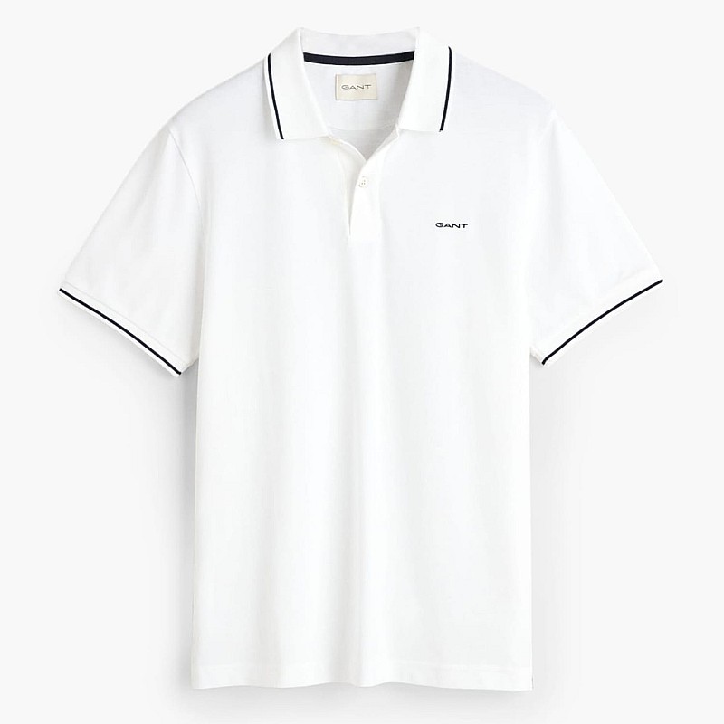 Men T-Shirts Tipping.Rugger White Cotton GANT