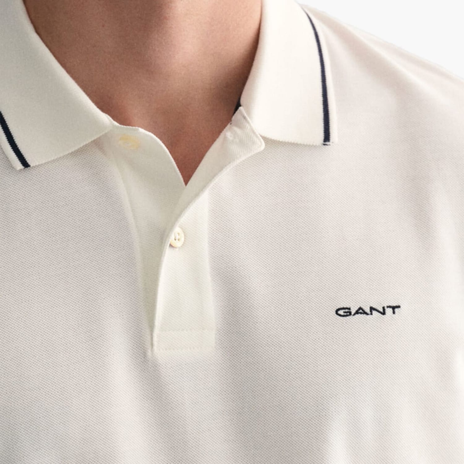 Men T-Shirts Tipping.Rugger White Cotton GANT