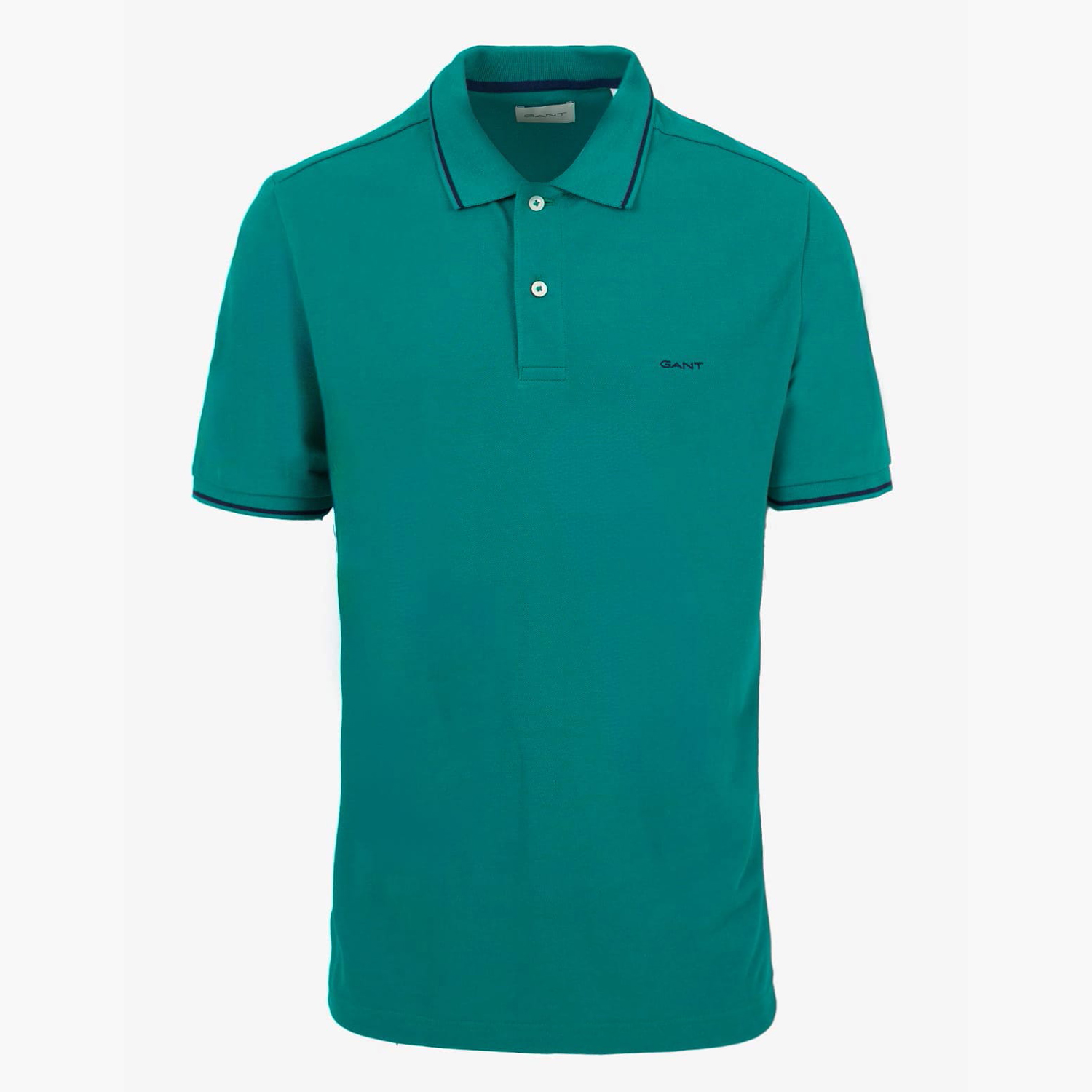 Men T-Shirts Tipping.Rugger Green Cotton GANT Men T-Shirts Tipping.Rugger Green Cotton GANT