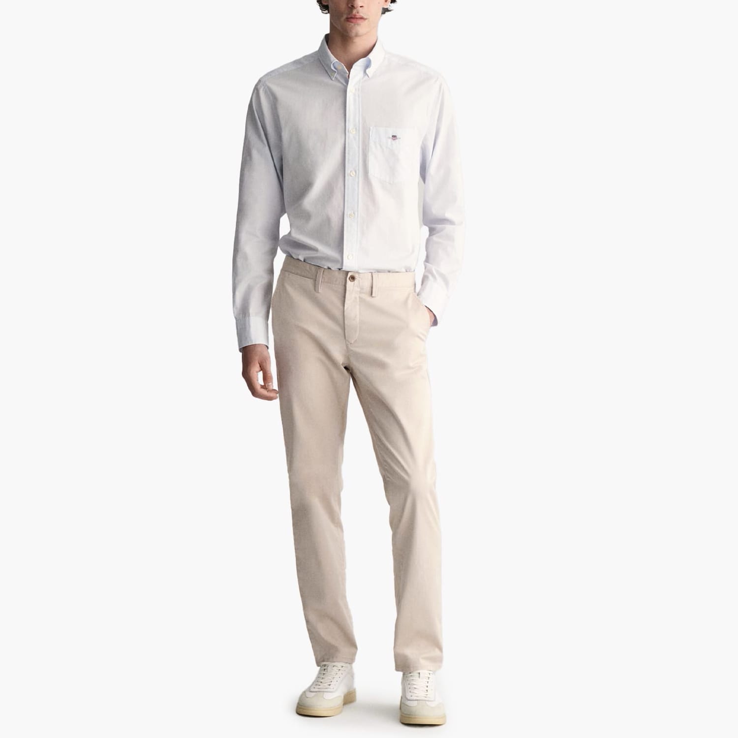 Ανδρικά Παντελόνια Twill.Chino Μπεζ Βαμβάκι GANT Ανδρικά Παντελόνια Twill.Chino Μπεζ Βαμβάκι GANT