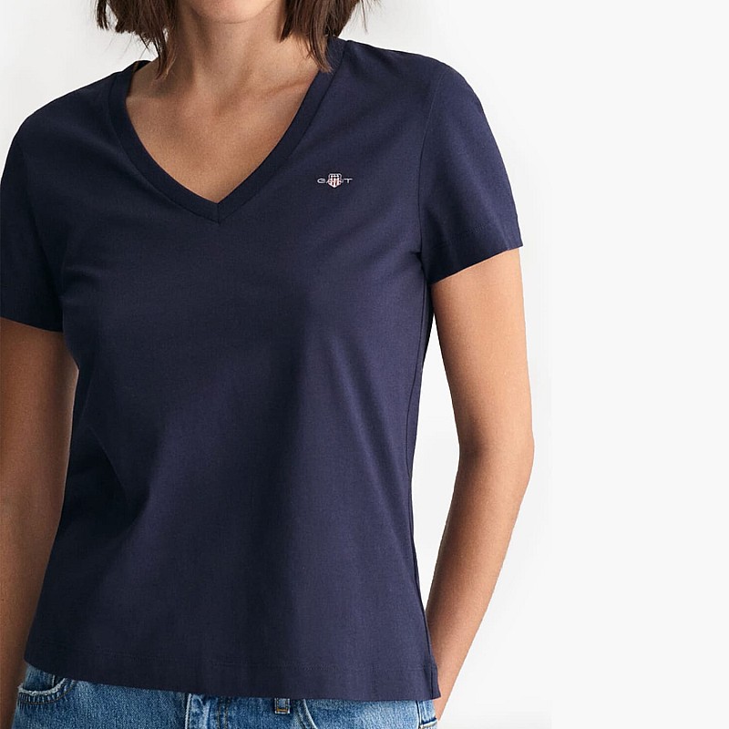 Women T-Shirts - Tops Vn.Shield DarkBlue Cotton GANT