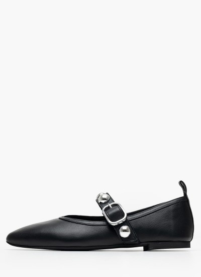 Γυναικείες Μπαλαρίνες Elastic.Ballerina Μαύρο Δέρμα Tommy Hilfiger