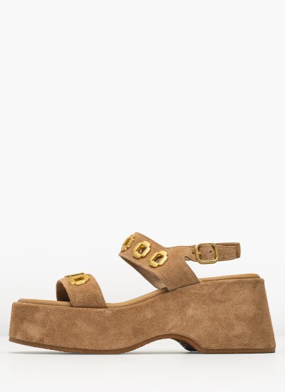 Γυναικείες Πλατφόρμες Χαμηλές 22305 Χρυσό ECOleather Tamaris