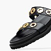 Women Flats C.23.B Black Leather Komis and Komis Women Flats C.23.B Black Leather Komis and Komis