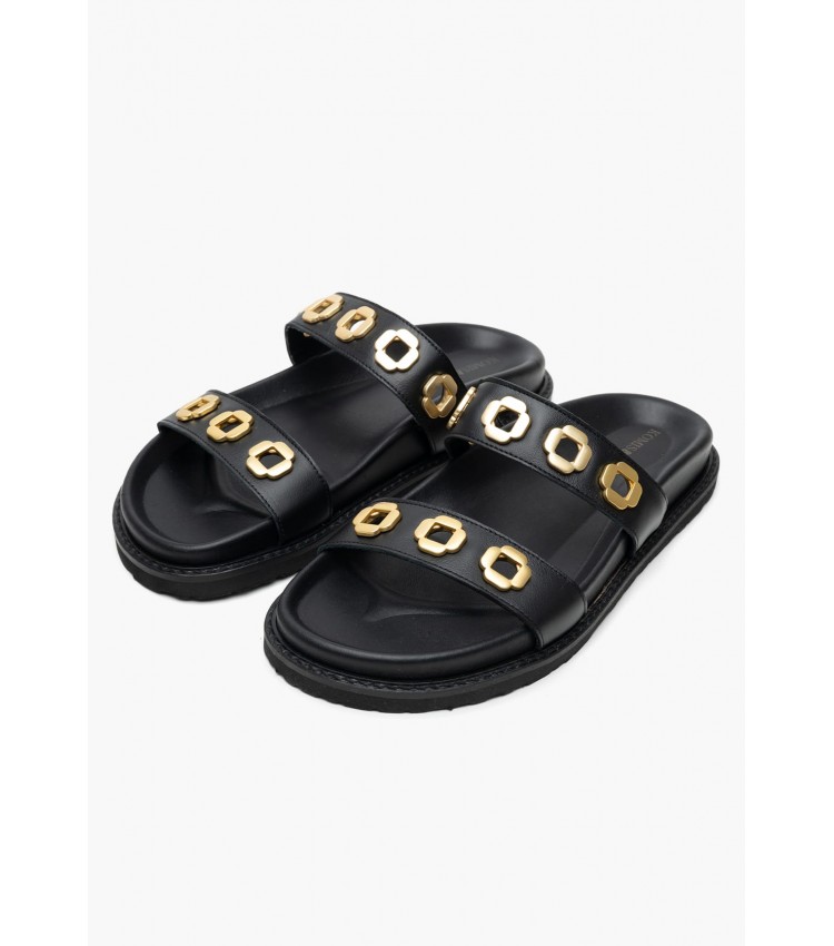 Γυναικεία Flats C.23.B Μαύρο Δέρμα Komis and Komis Γυναικεία Flats C.23.B Μαύρο Δέρμα Komis and Komis