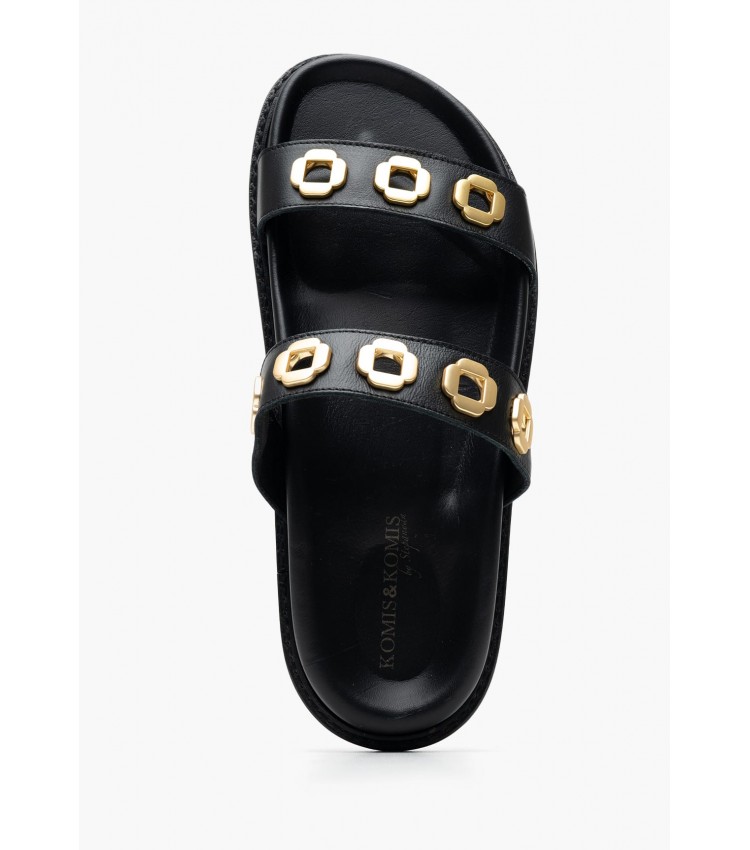 Γυναικεία Flats C.23.B Μαύρο Δέρμα Komis and Komis Γυναικεία Flats C.23.B Μαύρο Δέρμα Komis and Komis