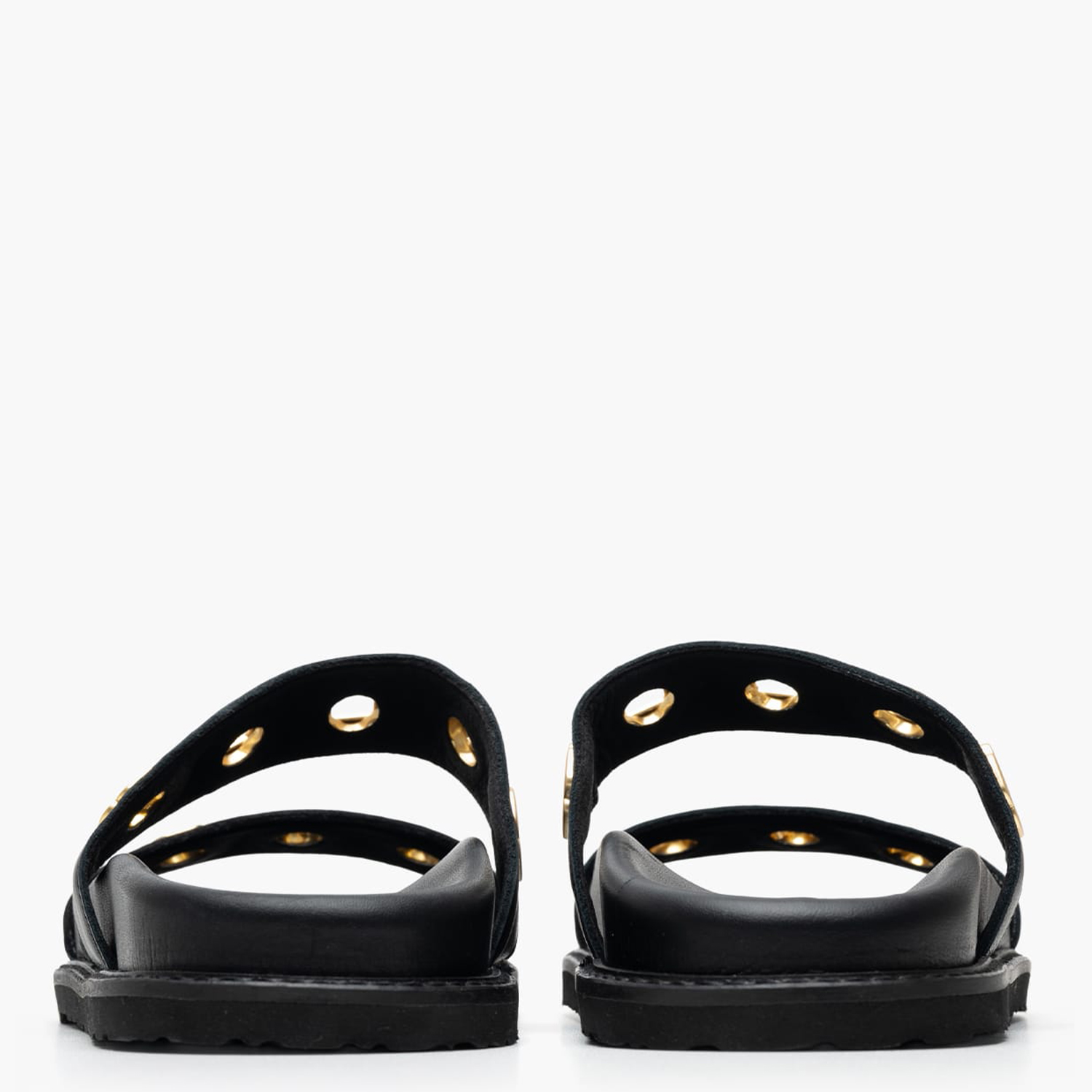 Women Flats C.23.B Black Leather Komis and Komis Women Flats C.23.B Black Leather Komis and Komis