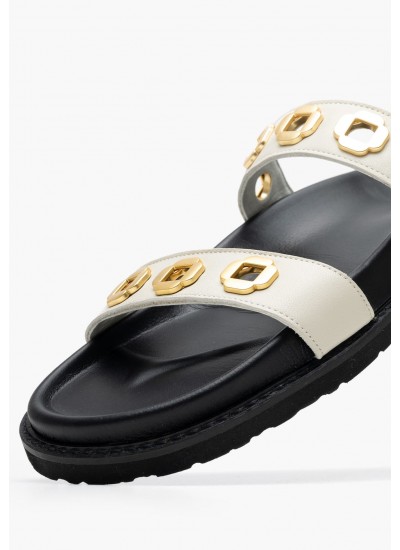 Γυναικεία Flats C.23.OW Μπεζ Δέρμα Komis and Komis