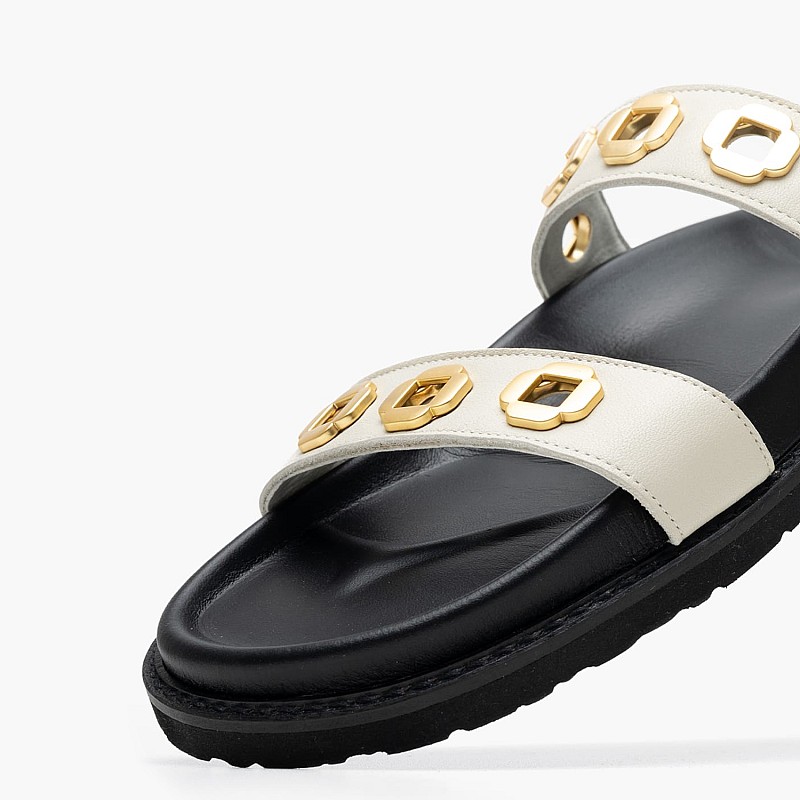 Γυναικεία Flats C.23.OW Μπεζ Δέρμα Komis and Komis