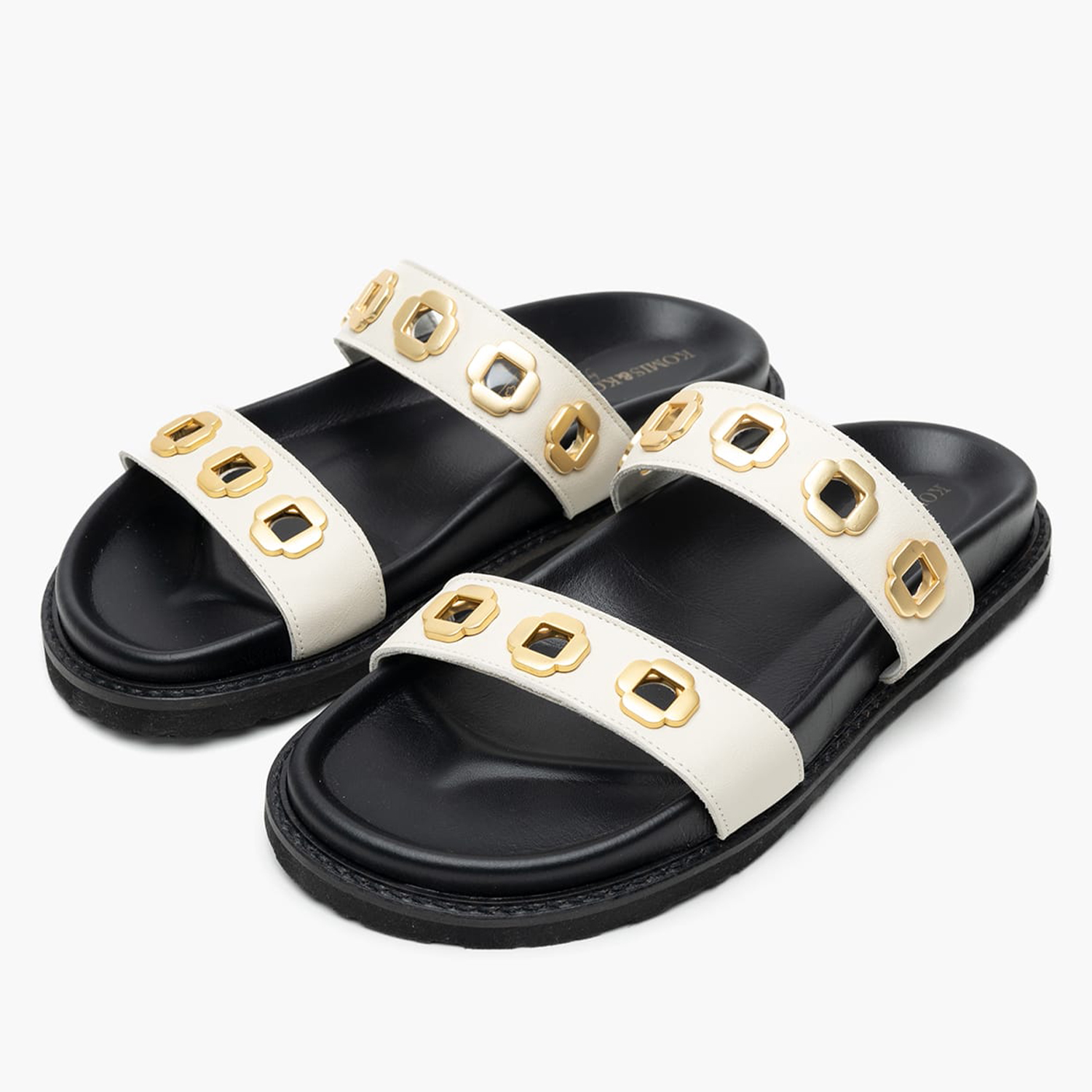Women Flats C.23.OW Beige Leather Komis and Komis Women Flats C.23.OW Beige Leather Komis and Komis