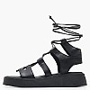 Women Platforms Low C.32 Black Leather Komis and Komis Women Platforms Low C.32 Black Leather Komis and Komis