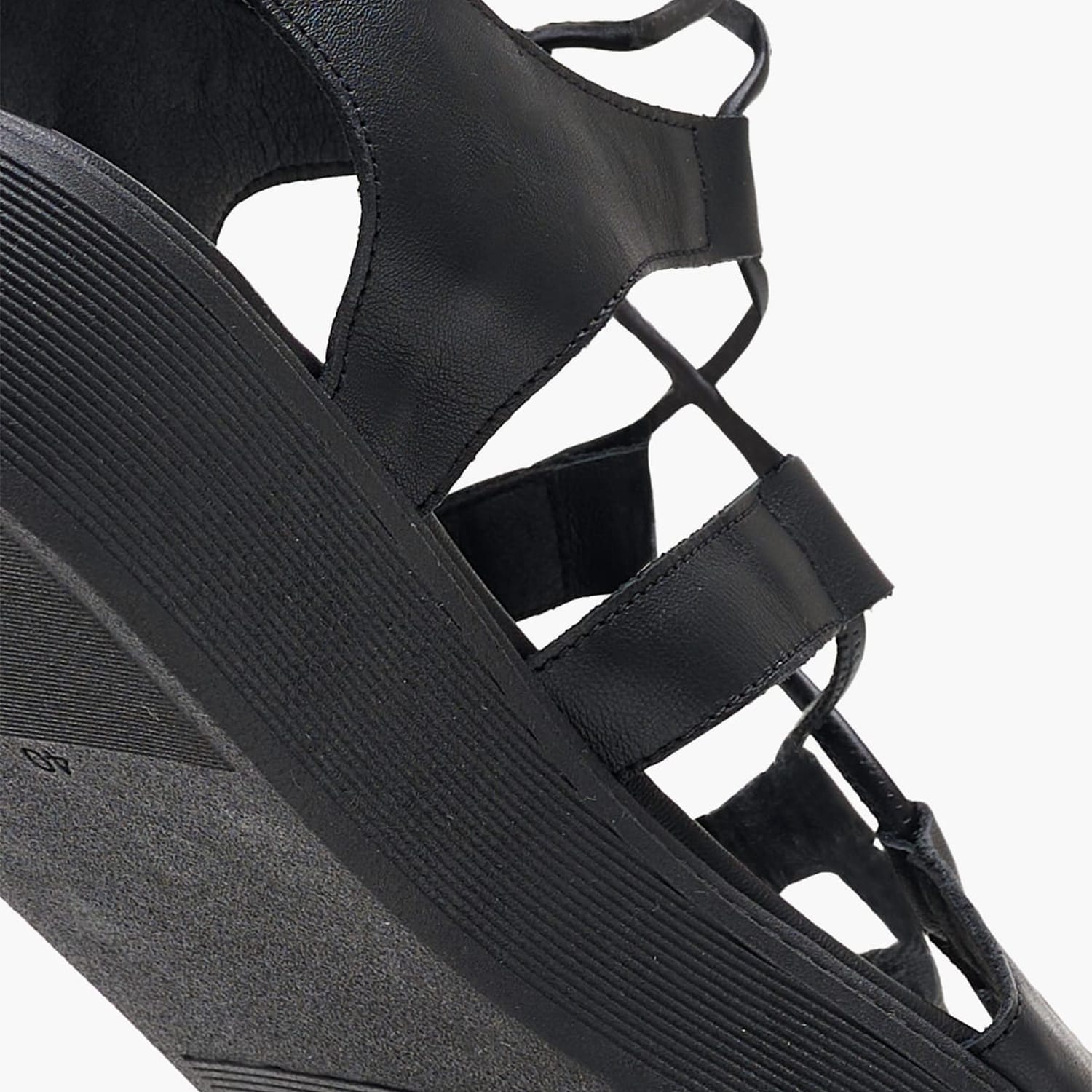 Women Platforms Low C.32 Black Leather Komis and Komis Women Platforms Low C.32 Black Leather Komis and Komis