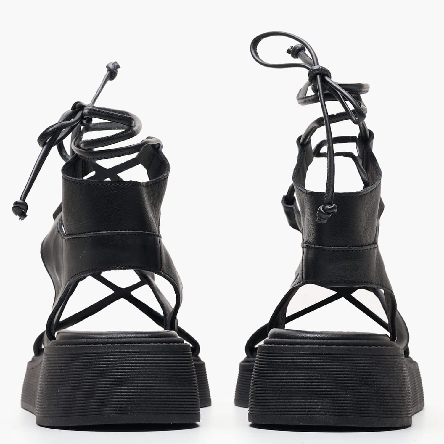 Women Platforms Low C.32 Black Leather Komis and Komis Women Platforms Low C.32 Black Leather Komis and Komis