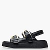 Women Platforms Low C.35 Black Leather Komis and Komis Women Platforms Low C.35 Black Leather Komis and Komis