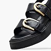 Women Platforms Low C.35 Black Leather Komis and Komis Women Platforms Low C.35 Black Leather Komis and Komis