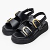 Women Platforms Low C.35 Black Leather Komis and Komis Women Platforms Low C.35 Black Leather Komis and Komis