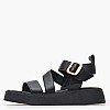 Women Platforms Low C.36 Black Leather Komis and Komis Women Platforms Low C.36 Black Leather Komis and Komis