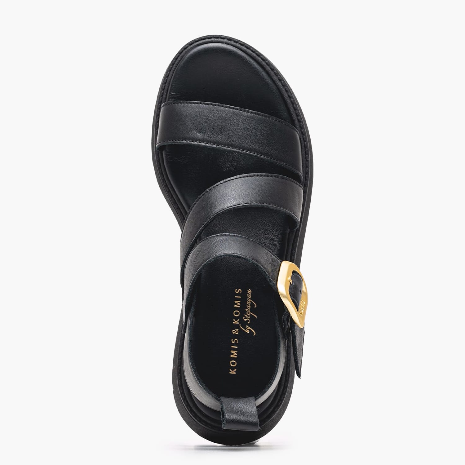 Women Platforms Low C.36 Black Leather Komis and Komis Women Platforms Low C.36 Black Leather Komis and Komis