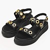Women Platforms Low C.40 Black Leather Komis and Komis Women Platforms Low C.40 Black Leather Komis and Komis