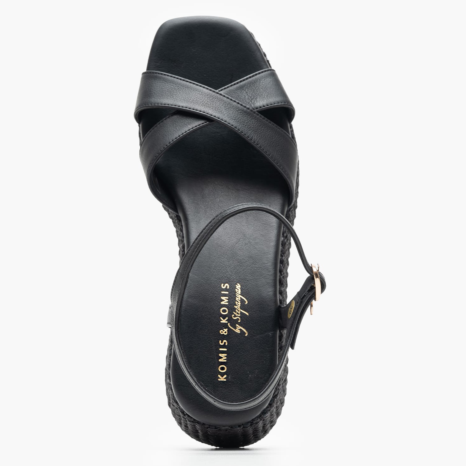 Women Platforms Low C.77 Black Leather Komis and Komis Women Platforms Low C.77 Black Leather Komis and Komis