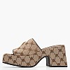 Women Mules C.801 Brown Fabric Komis and Komis Women Mules C.801 Brown Fabric Komis and Komis