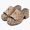 Women Mules C.801 Brown Fabric Komis and Komis Women Mules C.801 Brown Fabric Komis and Komis