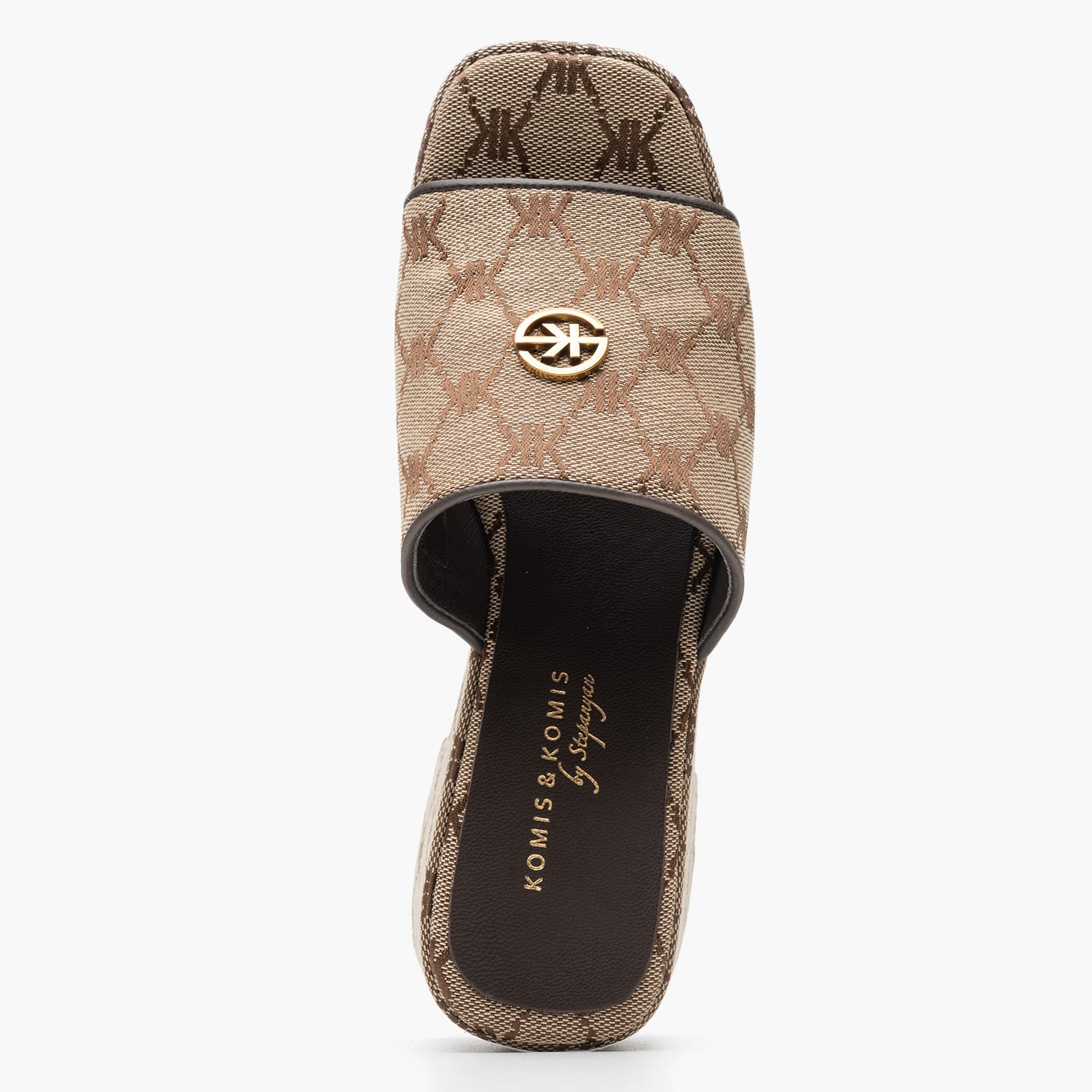 Women Mules C.801 Brown Fabric Komis and Komis Women Mules C.801 Brown Fabric Komis and Komis