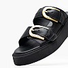 Women Platforms Low C39 Black Leather Komis and Komis Women Platforms Low C39 Black Leather Komis and Komis