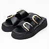 Women Platforms Low C39 Black Leather Komis and Komis Women Platforms Low C39 Black Leather Komis and Komis