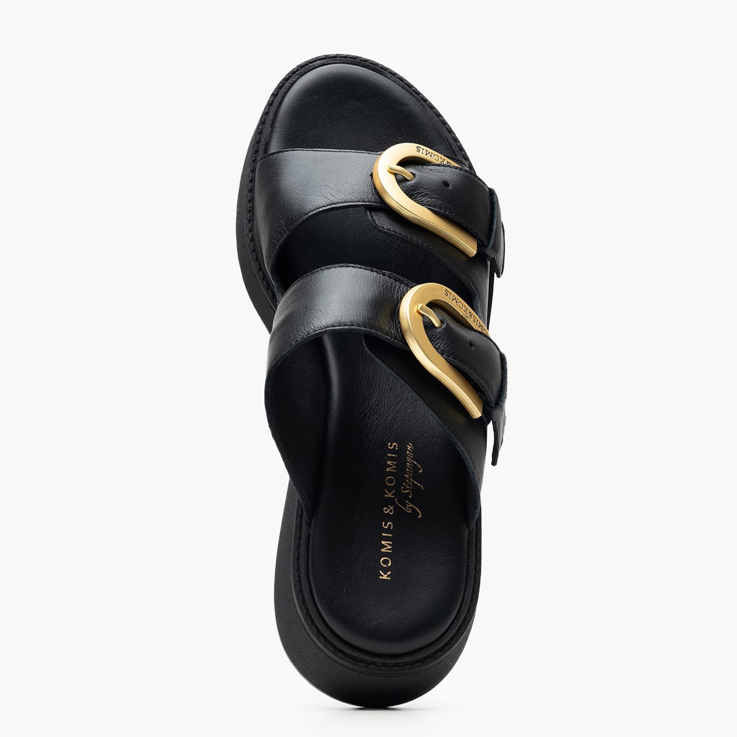 Women Platforms Low C39 Black Leather Komis and Komis Women Platforms Low C39 Black Leather Komis and Komis