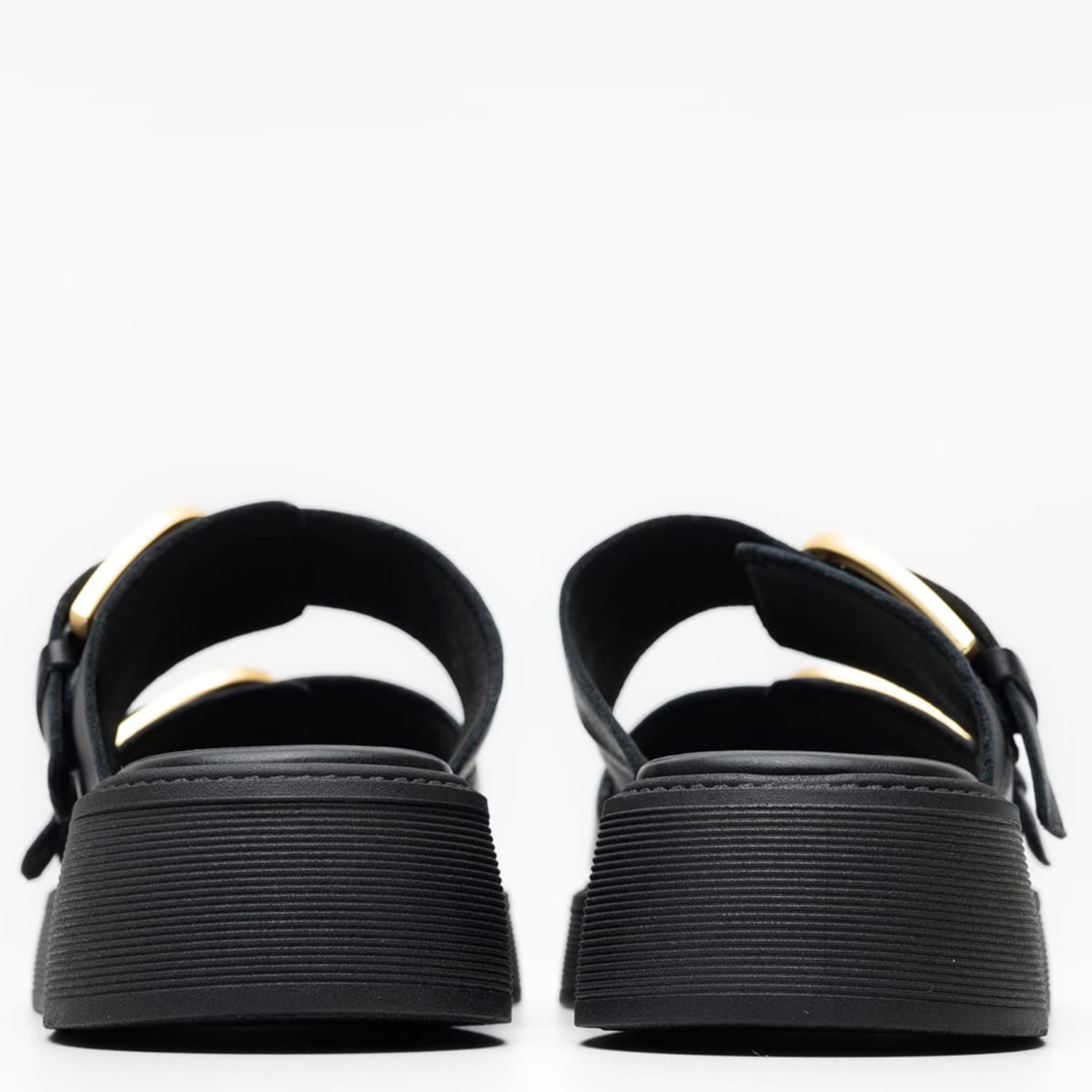 Women Platforms Low C39 Black Leather Komis and Komis Women Platforms Low C39 Black Leather Komis and Komis