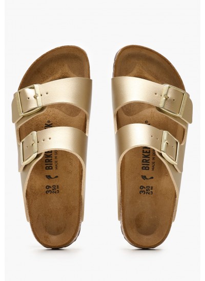 Γυναικεία Flats Arizona.Bf Χρυσό ECOleather Birkenstock