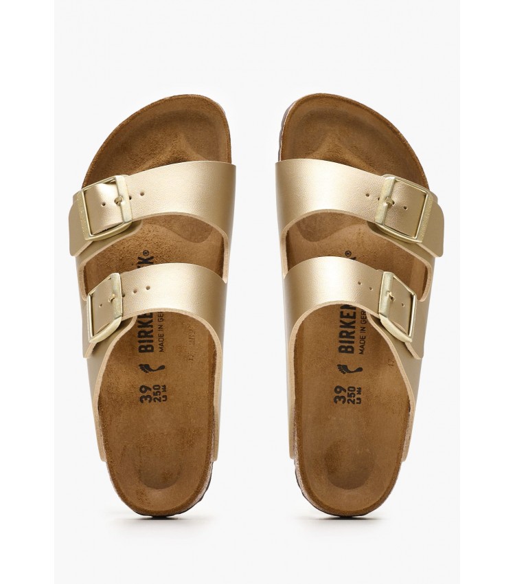 Γυναικεία Flats Arizona.Bf Χρυσό ECOleather Birkenstock Γυναικεία Flats Arizona.Bf Χρυσό ECOleather Birkenstock