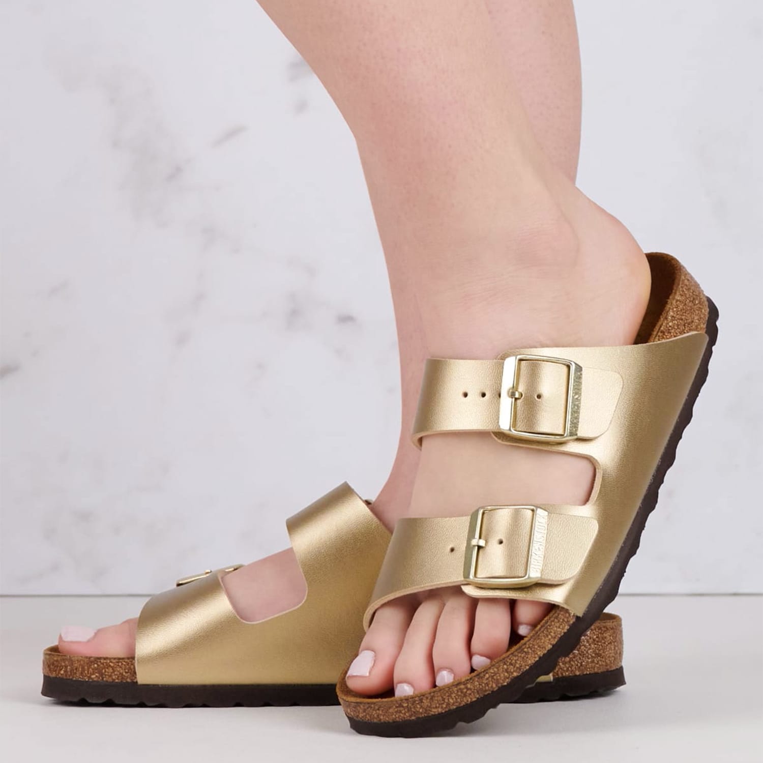 Γυναικεία Flats Arizona.Bf Χρυσό ECOleather Birkenstock